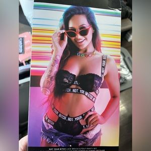 “Not Your B&$ch” 2 piece lace Monogram set Size M/L NWT